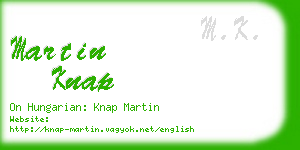 martin knap business card